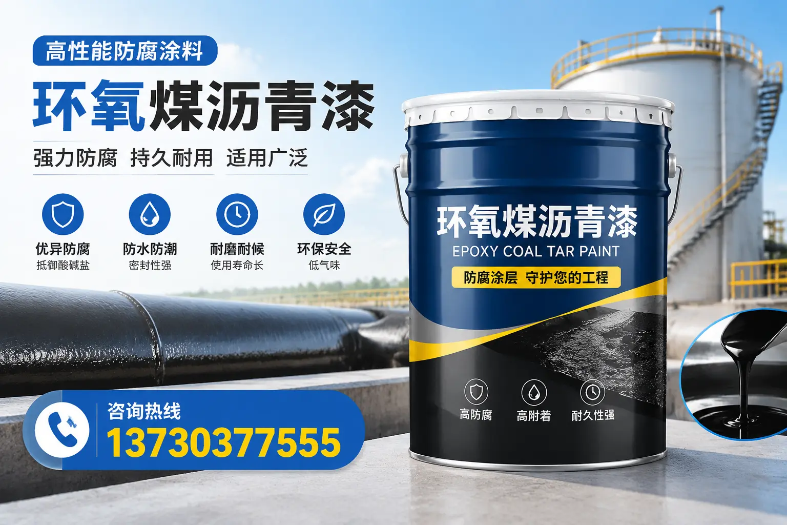 环氧煤沥青漆的耐久性分析,适合通辽的使用场景